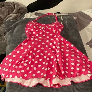 Pink poke a dot dress